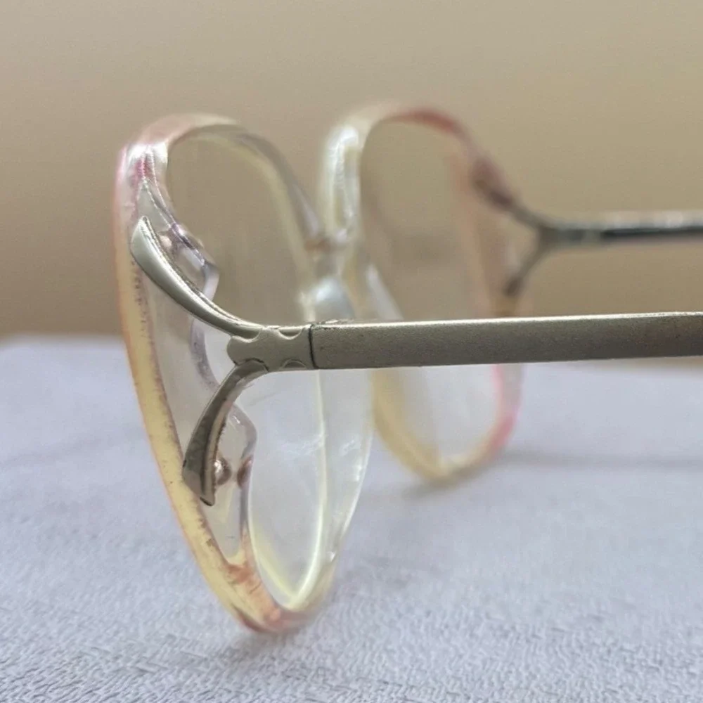 Luxottica Colleen Eyeglasses Women OS Pink Clear Gradient Vintage Librarian-core